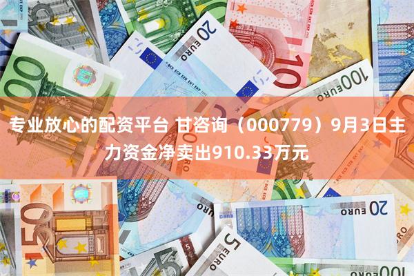 专业放心的配资平台 甘咨询（000779）9月3日主力资金净卖出910.33万元