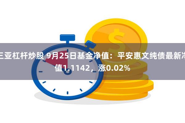 三亚杠杆炒股 9月25日基金净值：平安惠文纯债最新净值1.1142，涨0.02%