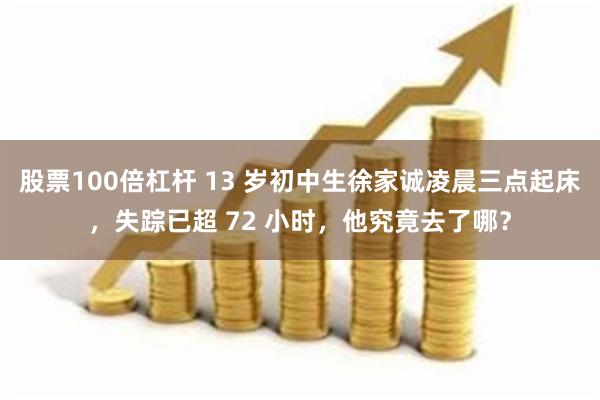 股票100倍杠杆 13 岁初中生徐家诚凌晨三点起床，失踪已超 72 小时，他究竟去了哪？